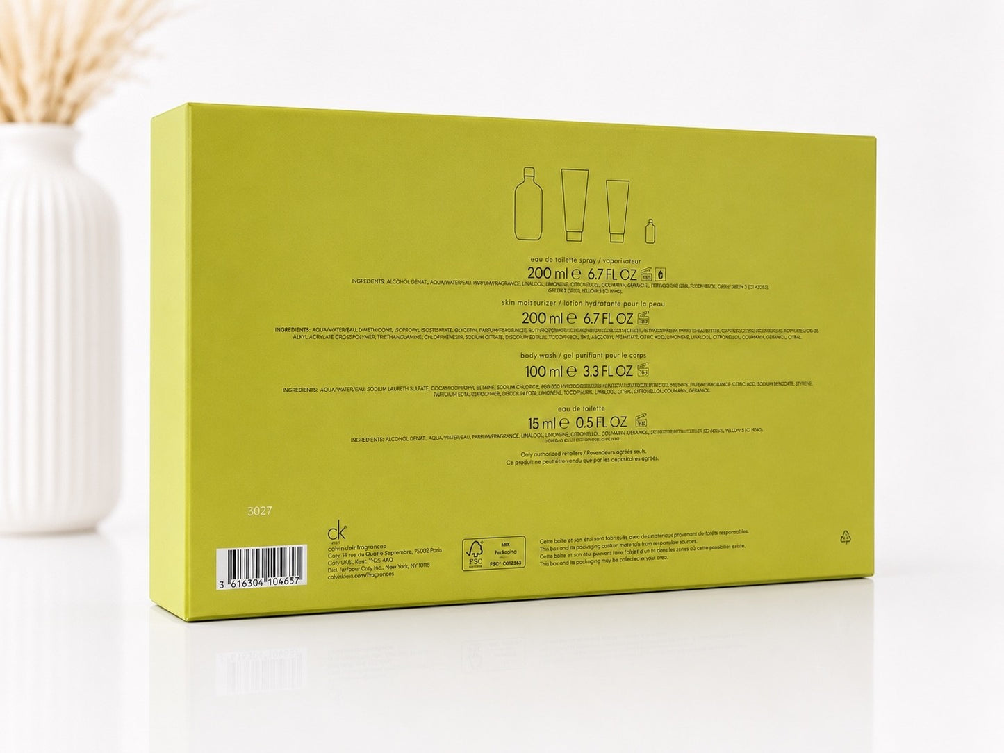 Calvin Klein CK One EDT 200ml & Gesichtslotion 200ml & Duschgel 100ml & 15ml EDT