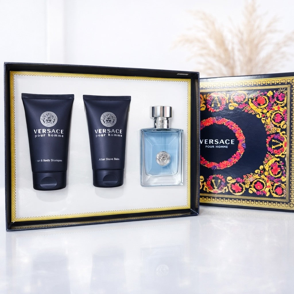 Versace Pour Homme Geschenkset 50ml EDT + After Shave + Duschgel NEU OVP