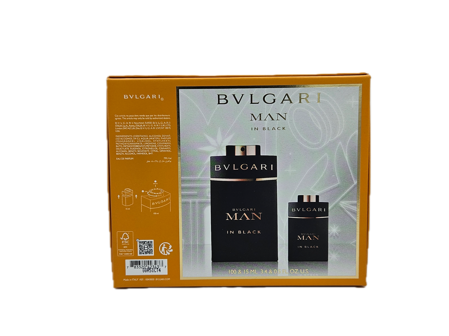 Bvlgari Man in Black 100 ml Eau De Parfum & 15 ml Eau de Parfum Neu & Ovp