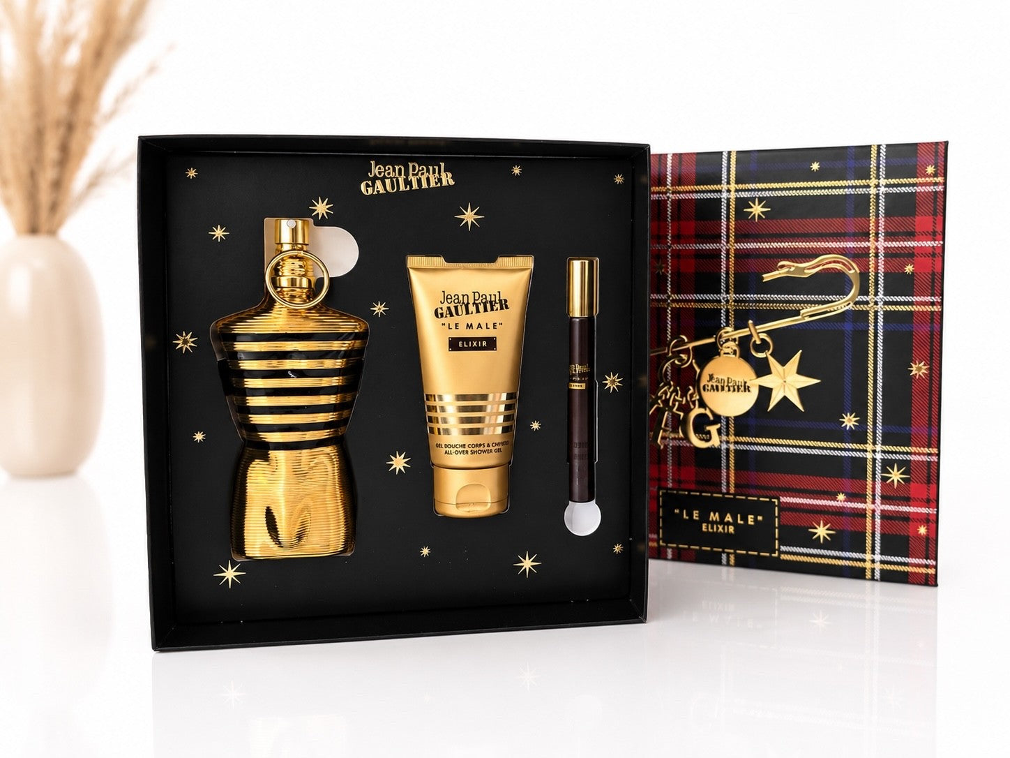 Jean Paul Gaultier Le Male Elixir Set 125ml EDP + 75ml Duschgel + 10ml Spray Neu