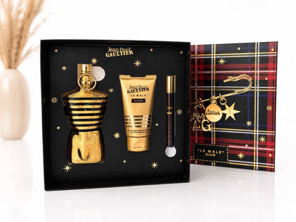 Jean Paul Gaultier Le Male Elixir Set 125ml EDP + 75ml Duschgel + 10ml Spray Neu