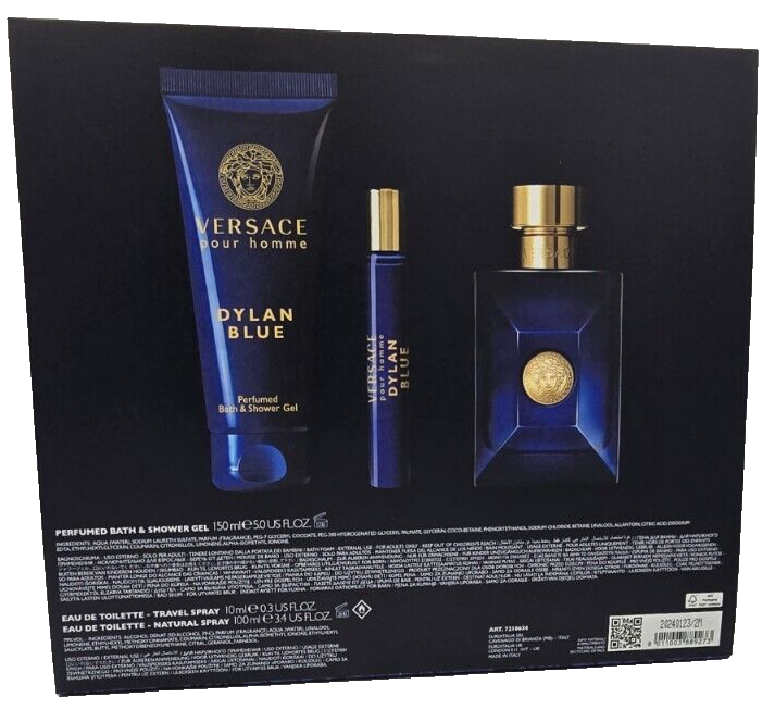 Versace Dylan Blue Eau De Toilette 100 ml + EDT 10 ml + Duschgel 150ml SET