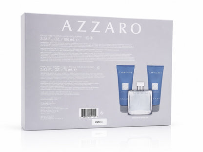 Azzaro Chrome  Eau De Toilette 100 ml & 2 x Hair & Body Shampoo 75 ml Neu & Ovp