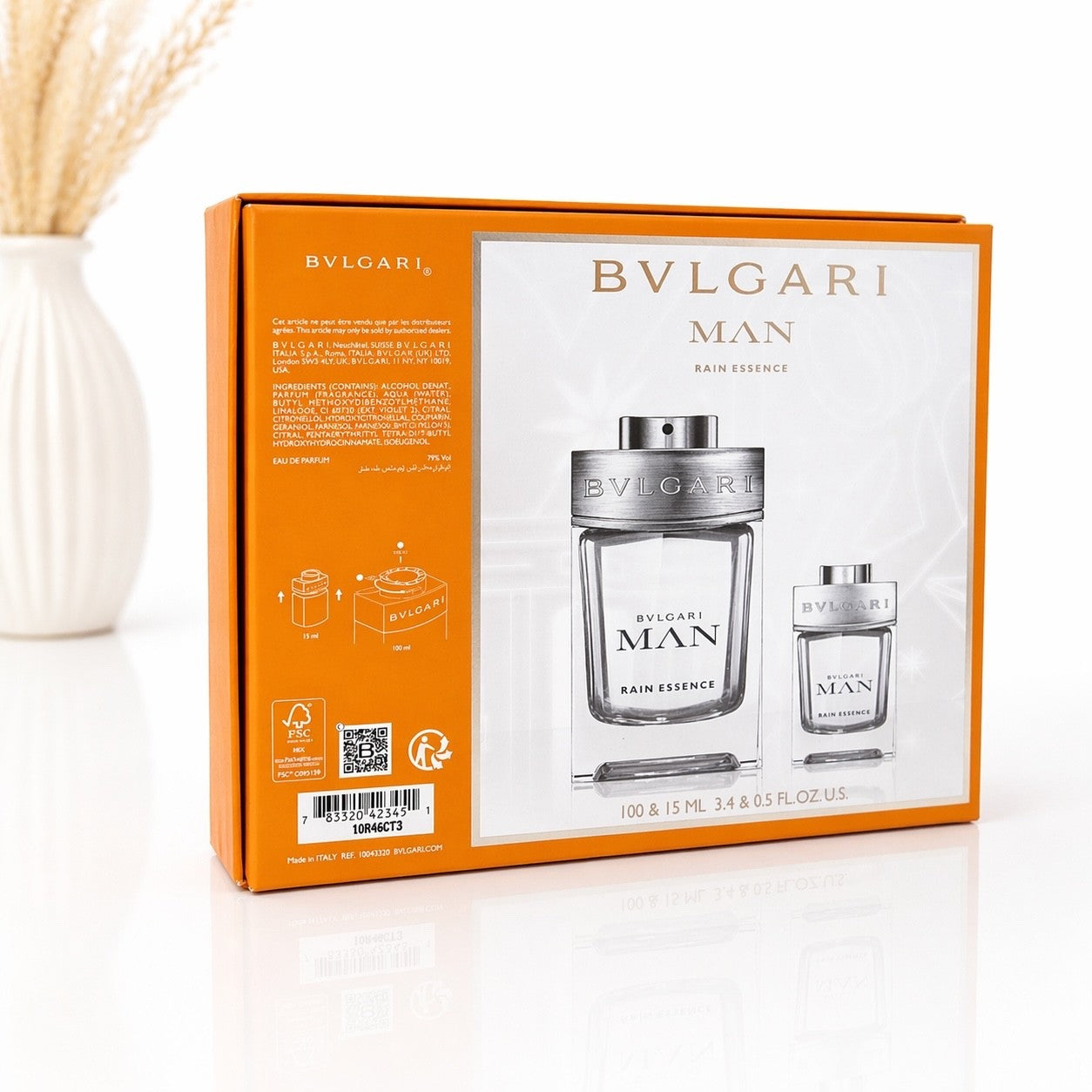 Bvlgari Man Rain Essence 100 ml EDP + 15 ml Reisegröße Geschenkset Neu OVP