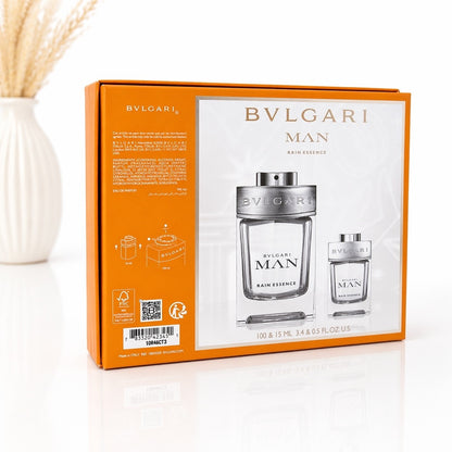 Bvlgari Man Rain Essence 100 ml EDP + 15 ml Reisegröße Geschenkset Neu OVP