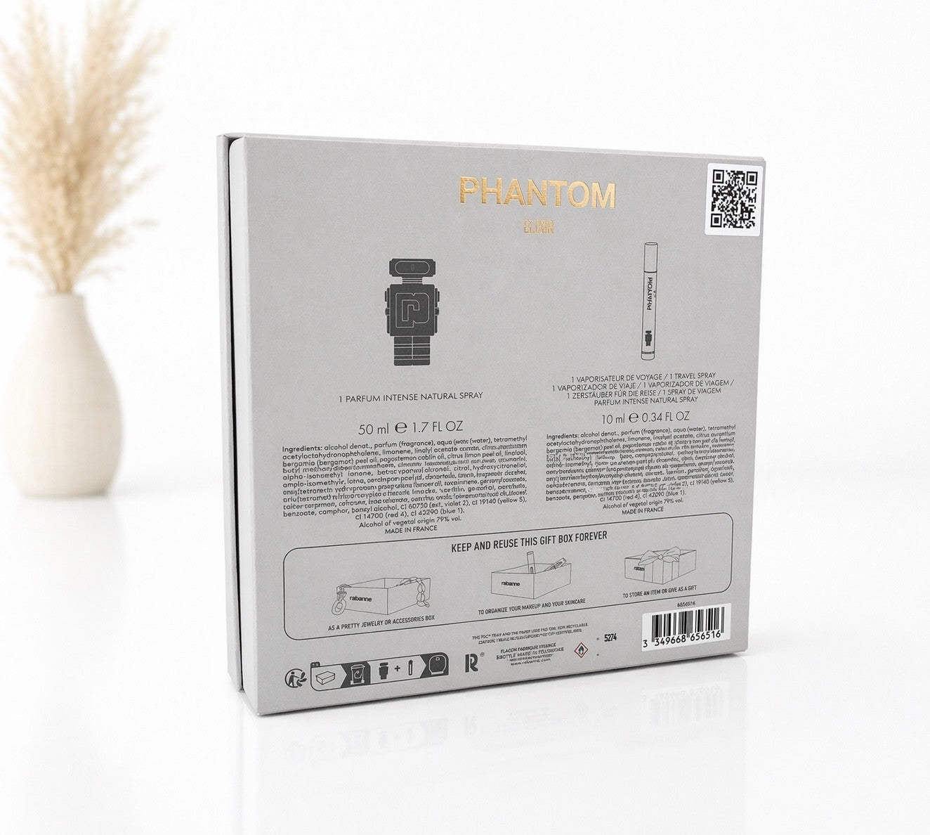 Paco Rabanne Phantom Elixir Set 50ml Parfum Intense + 10ml Travel Spray Herren