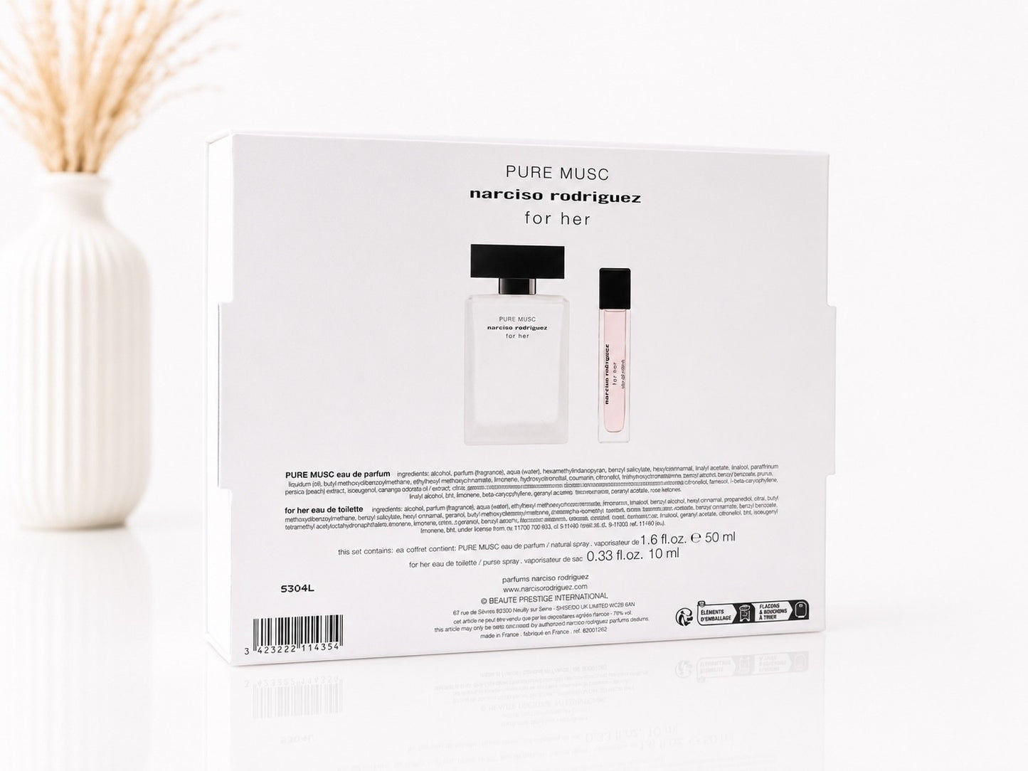Narciso Rodriguez Pure Musc 50ml EDP + For Her 10ml EDT Mini Geschenkset Neu