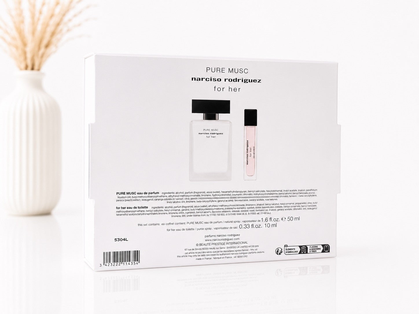 Narciso Rodriguez Pure Musc 50ml EDP + For Her 10ml EDT Mini Geschenkset Neu