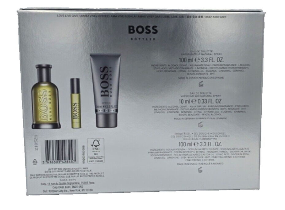 Boss Hugo Boss Bottled Eau de Toilette 100 ml & EDT 10 ml & Duschgel 100 ml