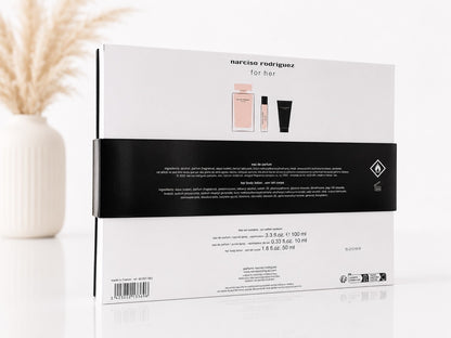 Narciso Rodriguez For Her Damen Geschenkset EDP 100ml + 10ml + Body Lotion 50ml