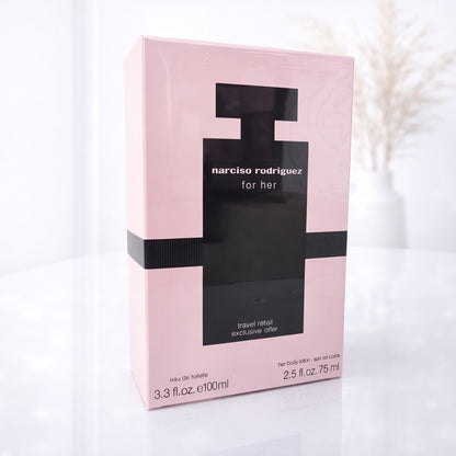 Narciso Rodriguez for Her Set 100ml EDT + 75ml Bodylotion Damen Parfum NEU OVP