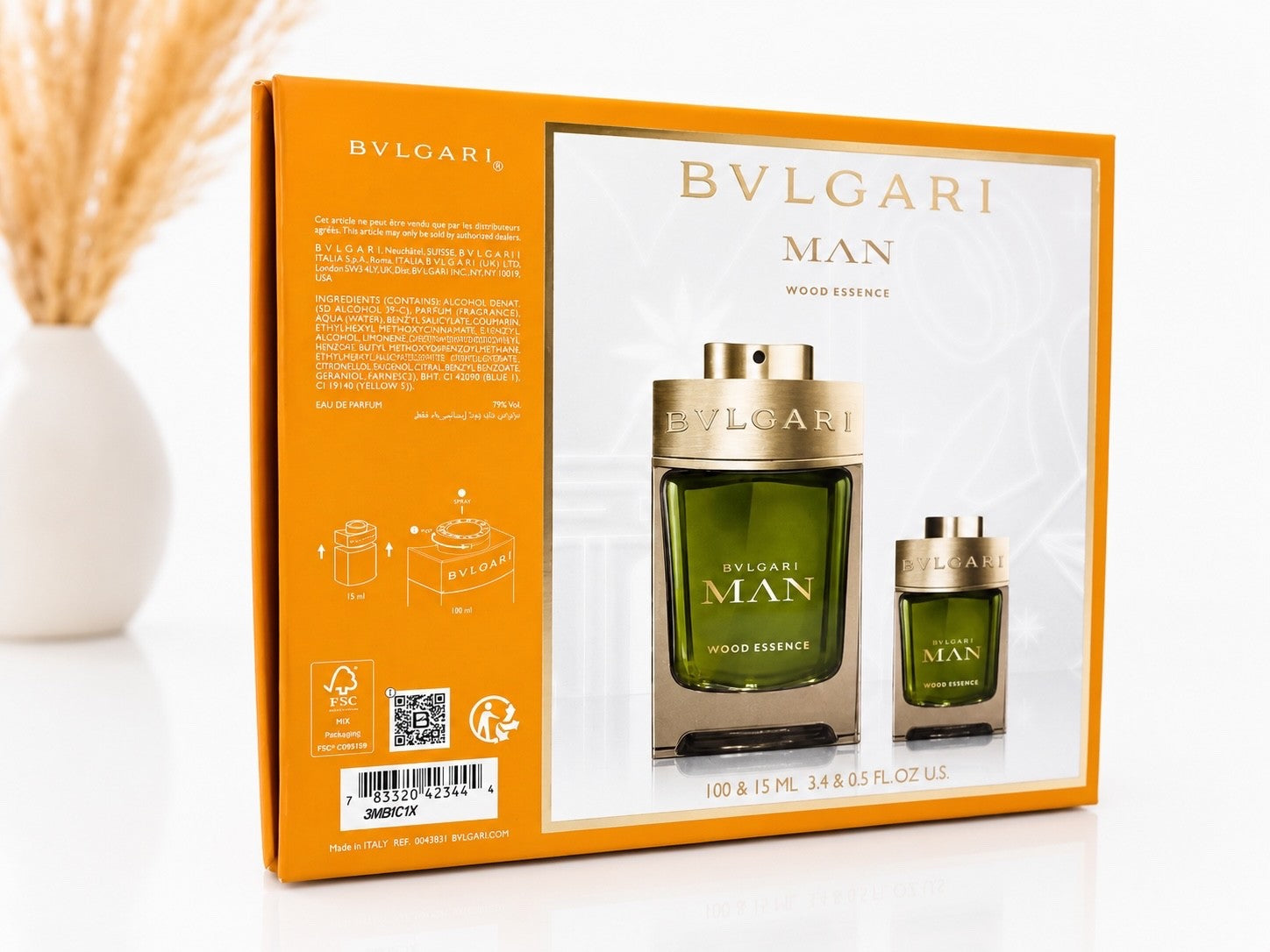 Bvlgari Man Wood Essence EDP 100 ml + 15 ml Geschenkset Neu OVP