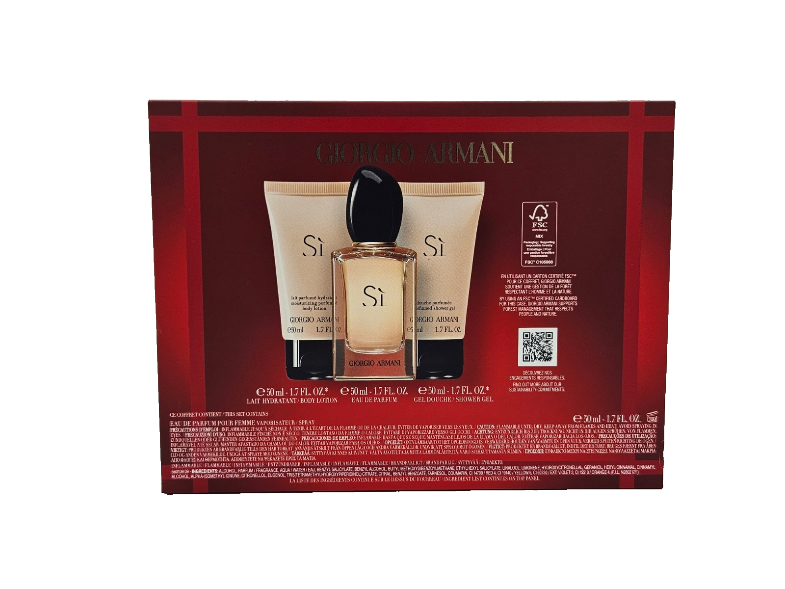 Giorgio Armani Si Eau De Parfum - 50 ml & Bodylotion 50 ml & Duschgel 50 ml