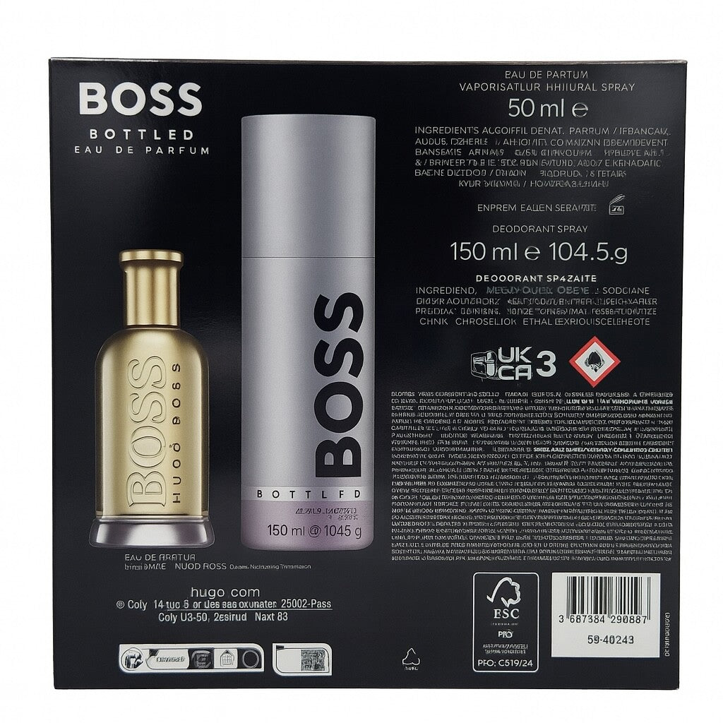 Hugo Boss Bottled Eau de Parfum Spray - 50 ml & Deospray 100 ml Neu & Ovp