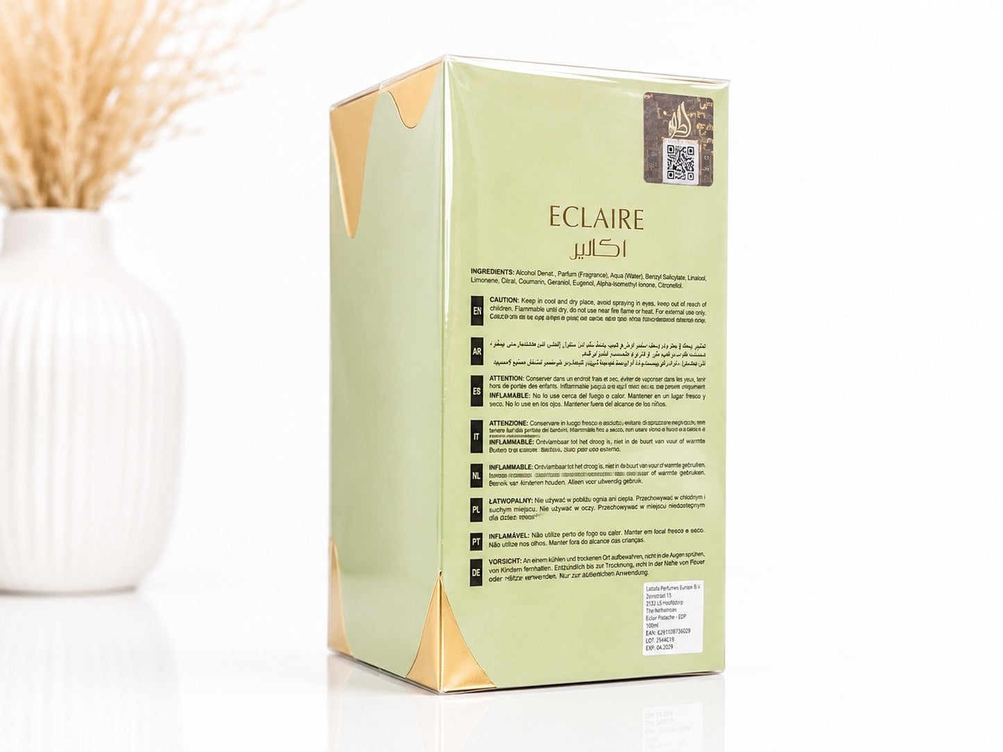 Lattafa Eclaire Pistache EDP 100ml Eau de Parfum Damen Gourmand Pistazie Vanille