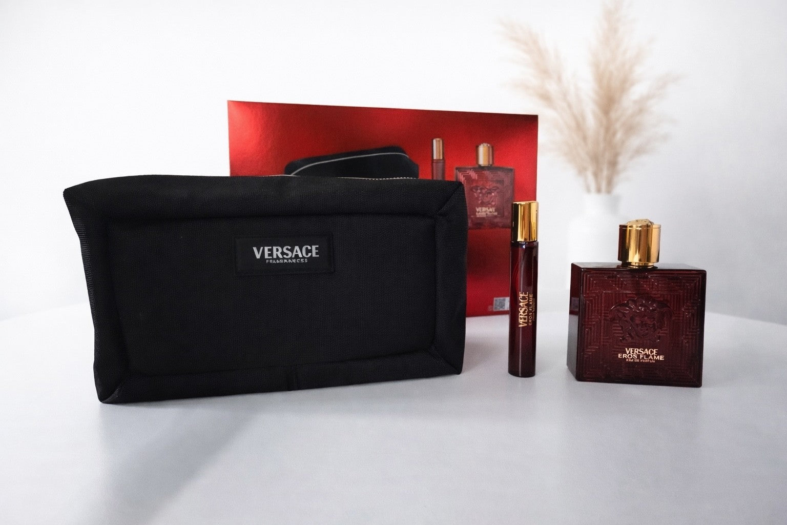 Versace Eros Flame Geschenkset 100ml EDP + 10ml + Kosmetiktasche NEU OVP Origina