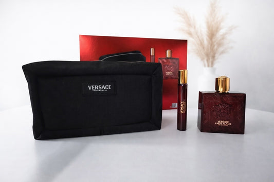 Versace Eros Flame Geschenkset 100ml EDP + 10ml + Kosmetiktasche NEU OVP Origina