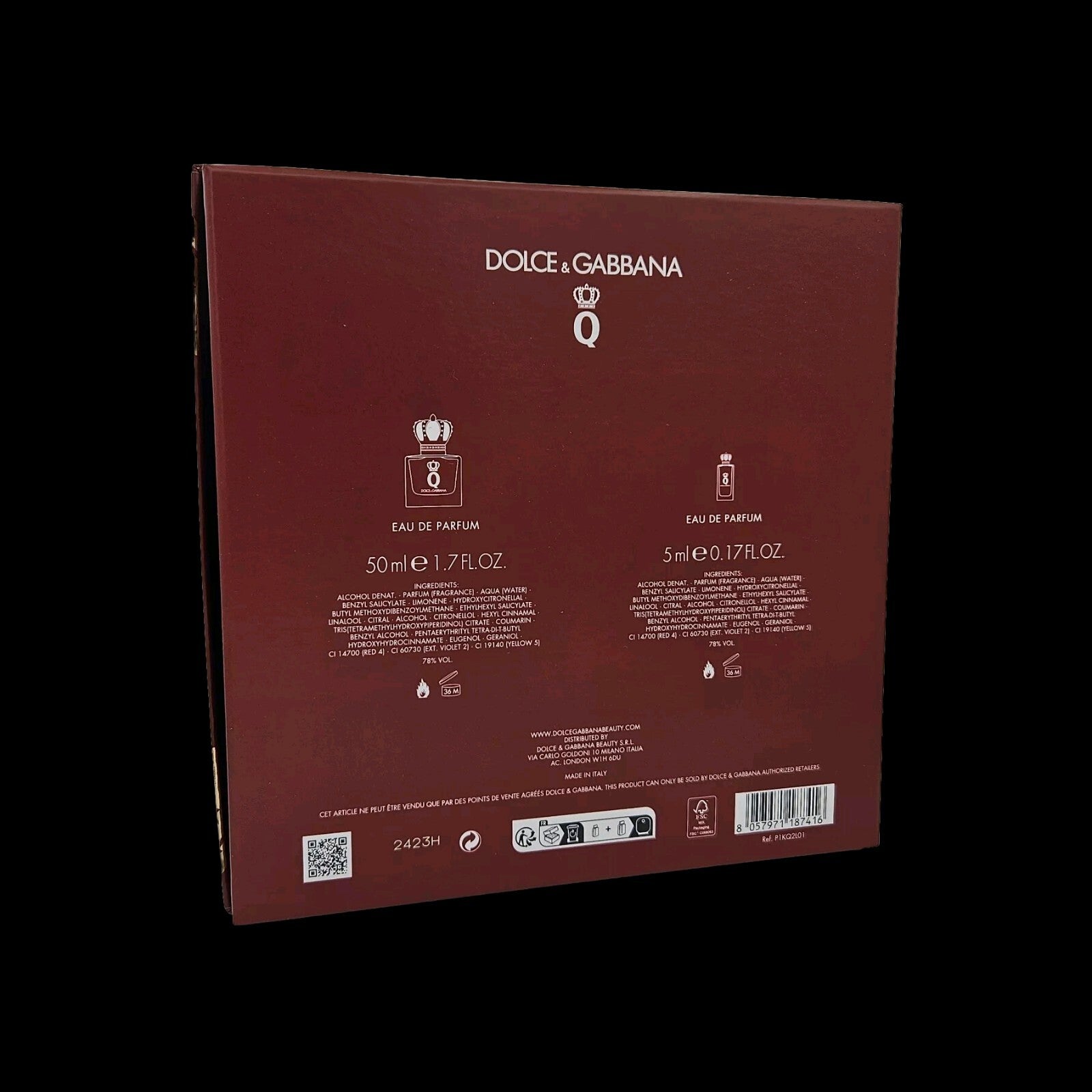 Dolce & Gabbana D&G Q Eau de Parfum für Damen - 50 ml + Miniatur EDP 5 ml Set