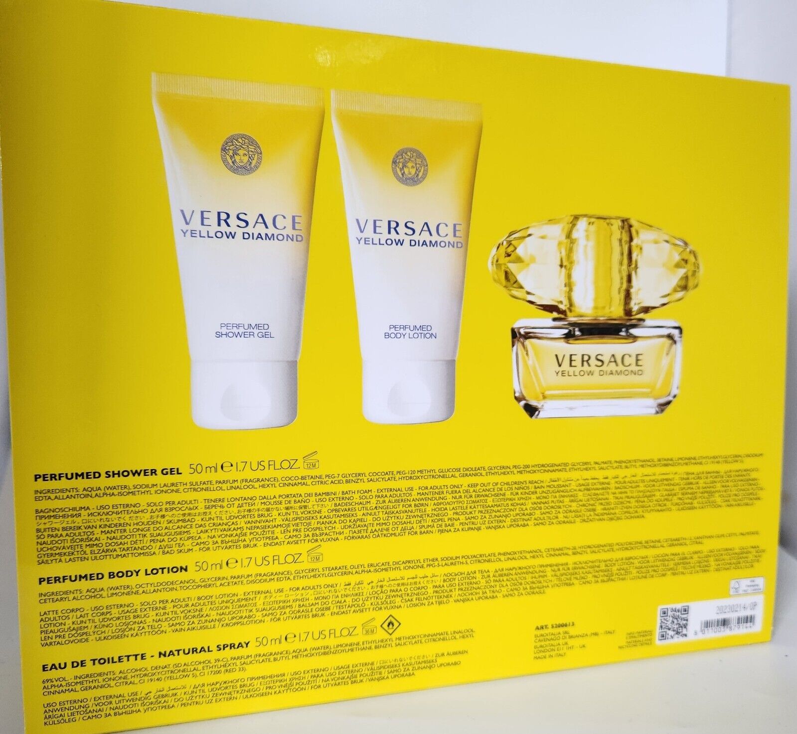 Versace Yellow Diamond Eau de Toilette 50 ml Duschgel 50 ml + Bodylotion 50 ml