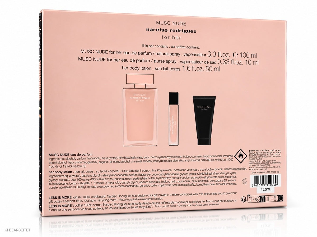 Narciso Rodriguez Musc Nude EDP 100ml + 10ml + Body Lotion 50ml Geschenkset