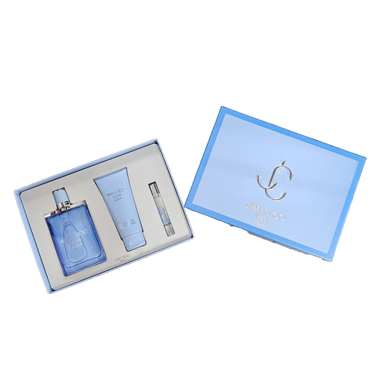 JIMMY CHOO Man Aqua 100 ml Eau De Toilette & 7,5 ml EDT & Duschgel 100 ml