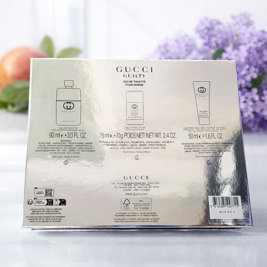Gucci Guilty Pour Homme Eau De Toilette 90 ml + 75 ml Deostick + 50 ml Duschgel